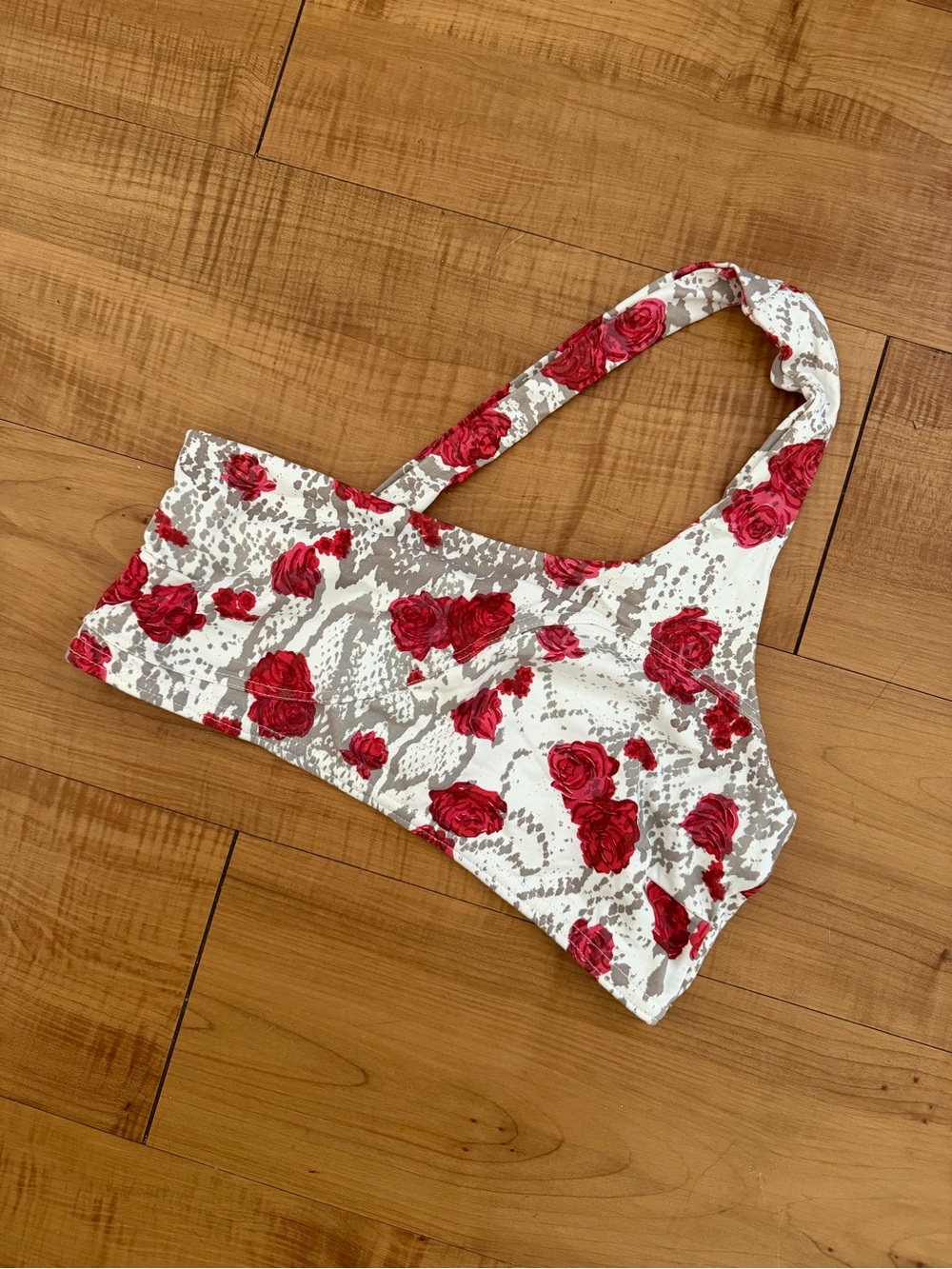 Roses Snake Print Bikini Top - Picture 1 of 7